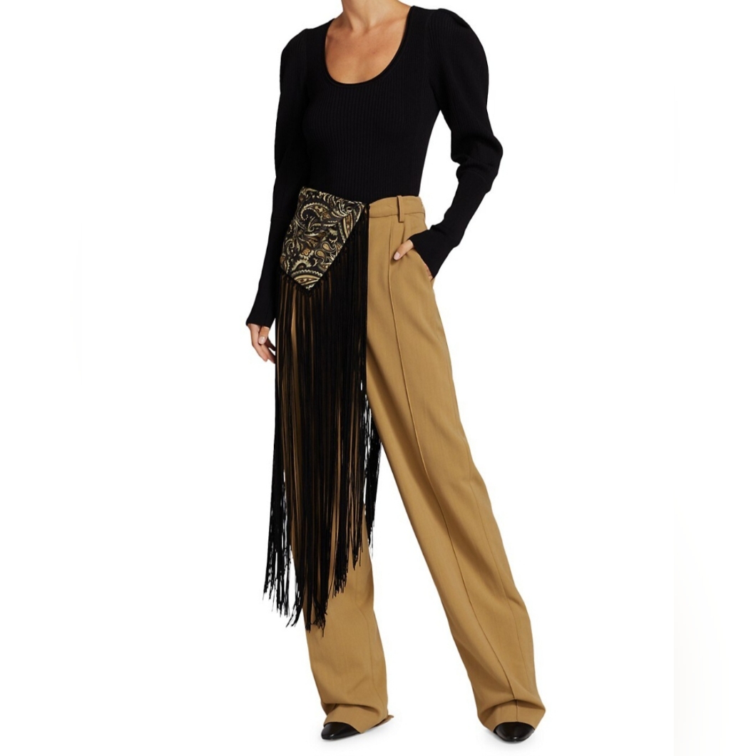 Jonathan Simkhai Nwt! Celeste Paisley Shawl Detail Pants - Movie Used!